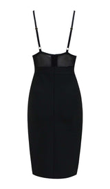 LACE V NECK SPLIT BODYCON MIDI DRESS IN BLACK DRESS STYLE OF CB 