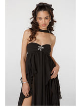 LACE IRREGULAR MIDI DRESS IN BLACK DRESS styleofcb 