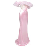 LACE SATIN MAXI DRESS IN PINK DRESS styleofcb 