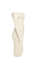 LONG SLEEVE MIDI DRESS IN IVORY styleofcb 