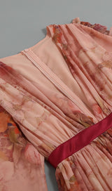 LONG SLEEVE PRINT MINI DRESS IN PINK Dresses styleofcb 