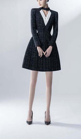 LONG SLEEVES A LINE JACKET DRESS IN BLACK DRESS styleofcb 