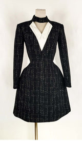 LONG SLEEVES A LINE JACKET DRESS IN BLACK DRESS styleofcb 