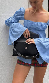 LONG SLEEVE SLIT PUFF TOP DRESS STYLE OF CB 