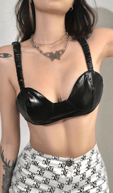 Lapel Navel Crop PU Leather Top Suit styleofcb 