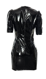 Leather V-neck dress styleofcb 