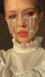 Long fringed rhinestone pendulum glasses styleofcb 