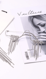 Long fringed rhinestone pendulum glasses styleofcb 