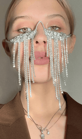 Long fringed rhinestone pendulum glasses styleofcb 