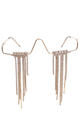 Long fringed rhinestone pendulum glasses styleofcb GOLD 