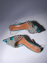 CRYSTAL EMBELLISHED SANDALS IN BLUE Shoes styleofcb 
