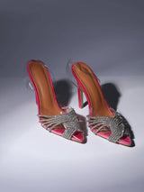 CRYSTAL EMBELLISHED SANDALS IN HOT PINK Shoes styleofcb 