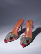 CRYSTAL EMBELLISHED SANDALS IN HOT PINK Shoes styleofcb 