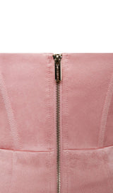 MESH SLEEVE SATIN CIRSET MINI DRESS IN BLUSH Dresses styleofcb 