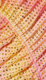 MESH RHINESTONE ONE SHOULDER MIDI DRESS IN COTTON CANDY DRESS STYLE OF CB 