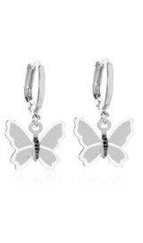 Metal Butterfly Tassel Pendant styleofcb SILVER Earings 