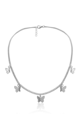 Metal Butterfly Tassel Pendant styleofcb SILVER Five-Butterflies 