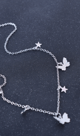 Metal Butterfly Tassel Pendant styleofcb SILVER Butterflies-Stars 