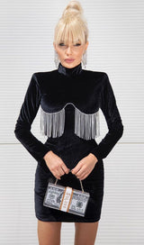 Metal fringed blazer dress styleofcb 