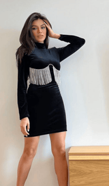 Metal fringed blazer dress styleofcb 