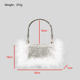 KERIN FEATHER POUCH - WHITE Bags styleofcb 