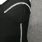 BANDAGE WITH DIAMONDS SEXY HALTER MINI DRESS IN BLACK styleofcb 