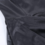 HIGH SLIT SUSPENDER DRESS IN BLACK styleofcb 