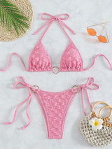LACE UP BIKINI IN PINK styleofcb 