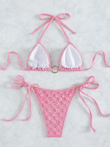 LACE UP BIKINI IN PINK styleofcb 