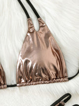 LACE UP HALTER BIKINI IN GOLD styleofcb 