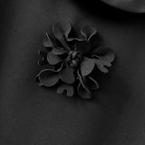 GIANNA STEREO FLOWER RUFFLE MINI DRESS IN BLACK styleofcb 