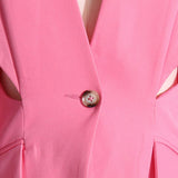 CUTOUT BLAZER SUIT IN PINK styleofcb 