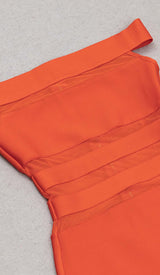 OFF-SHOULDER BANDAGE BODYCON MIDI DRESS IN RED styleofcb 