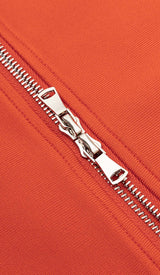 OFF-SHOULDER BANDAGE BODYCON MIDI DRESS IN RED styleofcb 