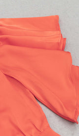 OFF THE SHOULDER SATIN MIDI DRESS IN RED DRESS STYLE OF CB 