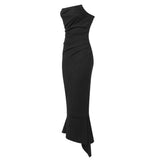 OFF SHOULDER BANDAGE MAXI DRESS IN BLACK DRESS styleofcb 
