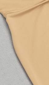 ONE SHOULDER BANDAGE MAXI DRESS IN APRICOT styleofcb 