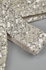 ONE-SHOULDER SEQUINS CUT OUT SPLIT MAXI DRESS Sequins Dress Oh CICI 