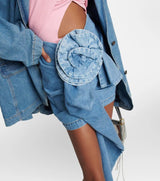 MOICU FLOWER ASYMMETRIC HEM DENIM SKIRT styleofcb 