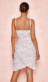 PINK FLORAL BODYCON MIDI DRESS styleofcb 