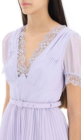 PLEATED CHIFFON MINI DRESS IN LAVENDER styleofcb 