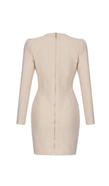 PLUNGE BANDAGE MINI DRESS IN NUDE Dresses styleofcb 