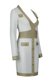 PLUNGE BANDAGE MINI DRESS IN WHITE Dresses styleofcb 