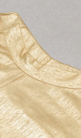 PLUNGE MESH BANDAGE MIDI DRESS IN GOLD DRESS STYLE OF CB 