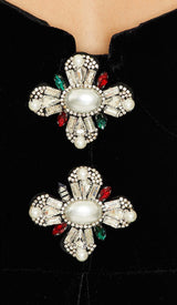 PUFF SLEEVE VELVET MINI DRESS IN BLACK DRESS styleofcb 