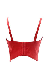 RED BEADED SEQUIN CORSET Shirts & Tops styleofcb 