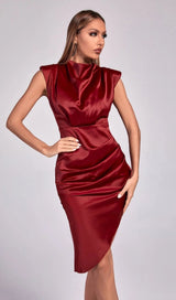 RED SARIN MIDI DRESS styleofcb 
