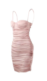 RUCHED MINI DRESS IN PINK styleofcb 