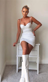 RUCHED MINI DRESS IN PINK styleofcb 