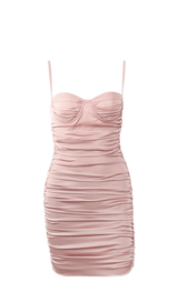 RUCHED MINI DRESS IN PINK styleofcb PINK S 